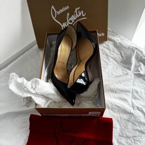 Christian Louboutin Iriza 100 Patent black heels -Size 38- US 8